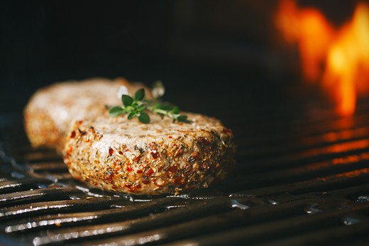 Curried Lamb Burgers with Grilled Vegetables