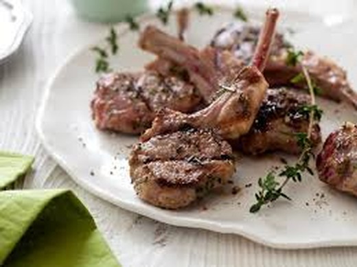 Grilled Lamb Lolli-Pops with Raspberry-Mint Sauce